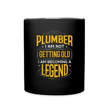 Idée cadeau plombier Plombier Je ne vieillis pas I - Mug uni - noir - Devant