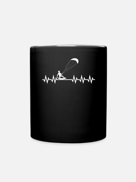 Kite kiting kitesurfing board kiter heart gift - Full Colour Mug - black