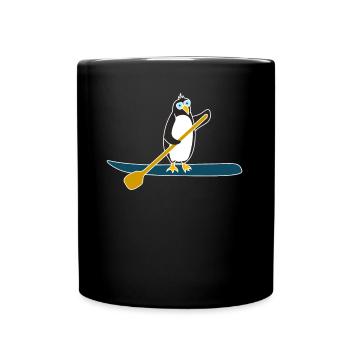 SUP penguin animals nature winter water sports - Full Colour Mug - black - Front