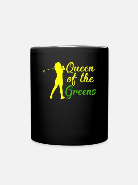 Golfer Geschenk Königin der Grünen Golf Queen - Tasse einfarbig - Schwarz