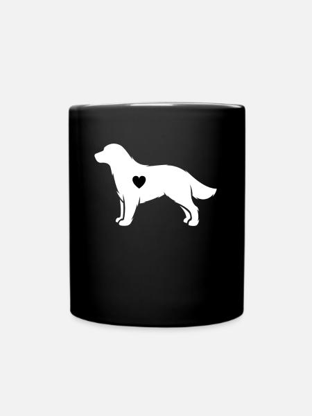 Cadeau de coeur de chien Golden Retriver - Mug uni - noir