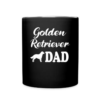 Golden Retriever Dad saying gift - Full Colour Mug - black - Front