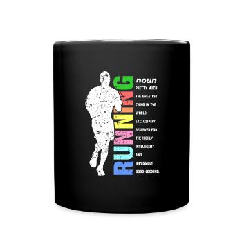 Marathon Runner Gift Fun Runner Definition Runner - Mug uni - noir - Devant
