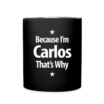 Carlos Personalized Name Birthday - Full Colour Mug - black - Front