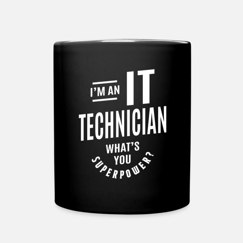 IT-Techniker Berufsbezeichnung - Tasse einfarbig - Schwarz