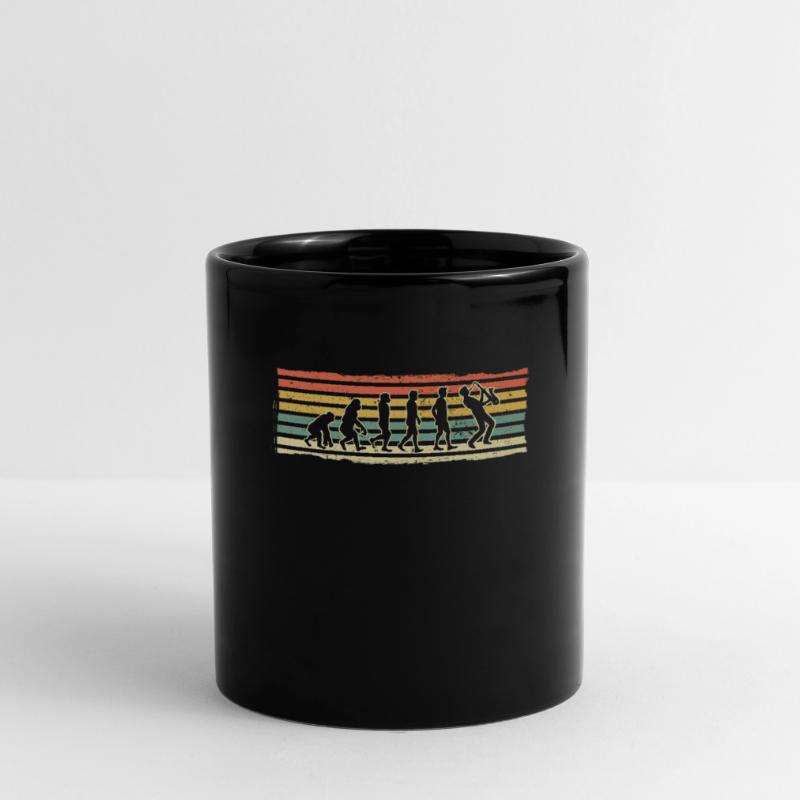 Saxophon Spieler Geschenk Spaß Evolution eines Tasse einfarbig