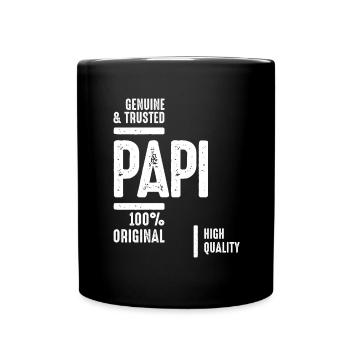 Papi authentique et fiable | Père grand-père cadeau - Mug uni - noir - Devant