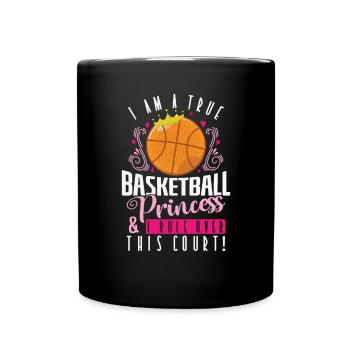 Basket-ball princesse fille - Mug uni - noir - Devant