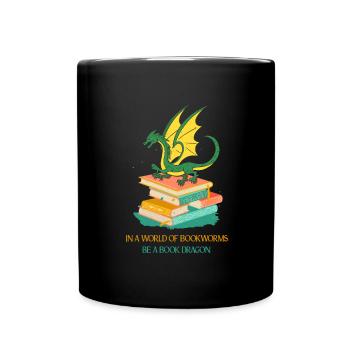 Cadeau de l’amateur de livres dans un monde de vers de livre Soyez un - Mug uni - noir - Devant