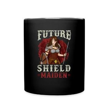 Norse Wiking Woman Gift - Future Shield Maiden - Full Colour Mug - black - Front