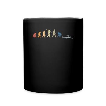 Schwimmer Geschenk Schwimmen Evolution - Tasse einfarbig - Schwarz - Vorne