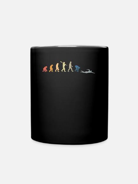 Schwimmer Geschenk Schwimmen Evolution - Tasse einfarbig - Schwarz
