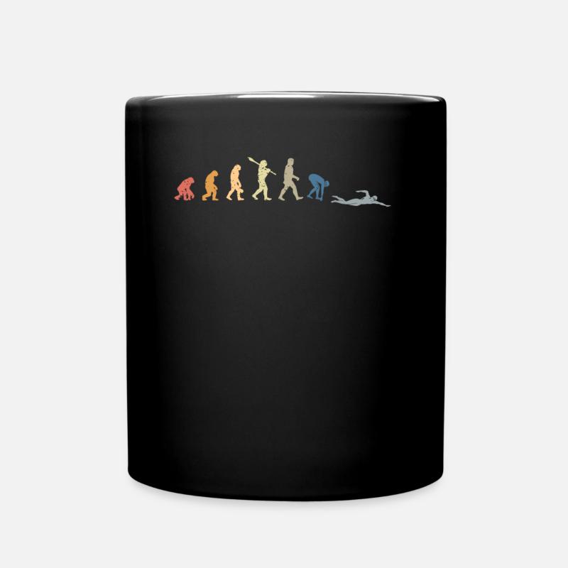 Schwimmer Geschenk Schwimmen Evolution - Tasse einfarbig - Schwarz