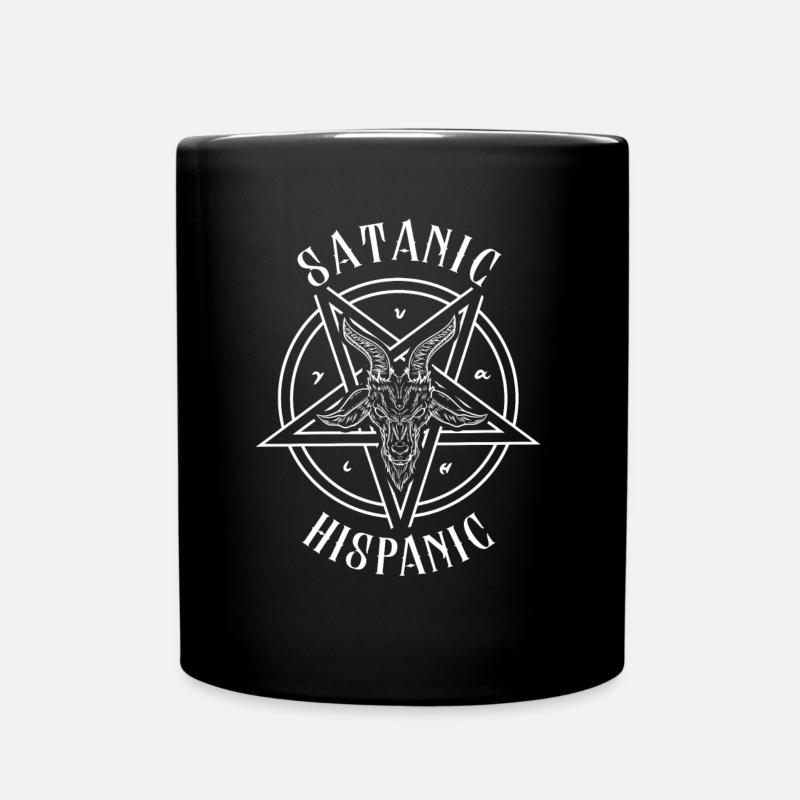 Satanic Hispanic - Baphomet Goat Head Occult - Mug uni - noir