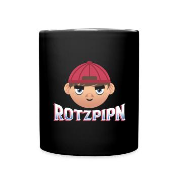 Rotzpipn | Rotzbua | Geschenk für Coole Jungs - Tasse einfarbig - Schwarz - Vorne