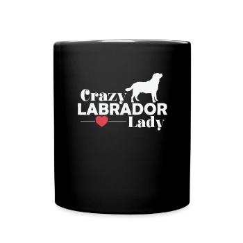 Dame de chiens labrador fou - Mug uni - noir - Devant