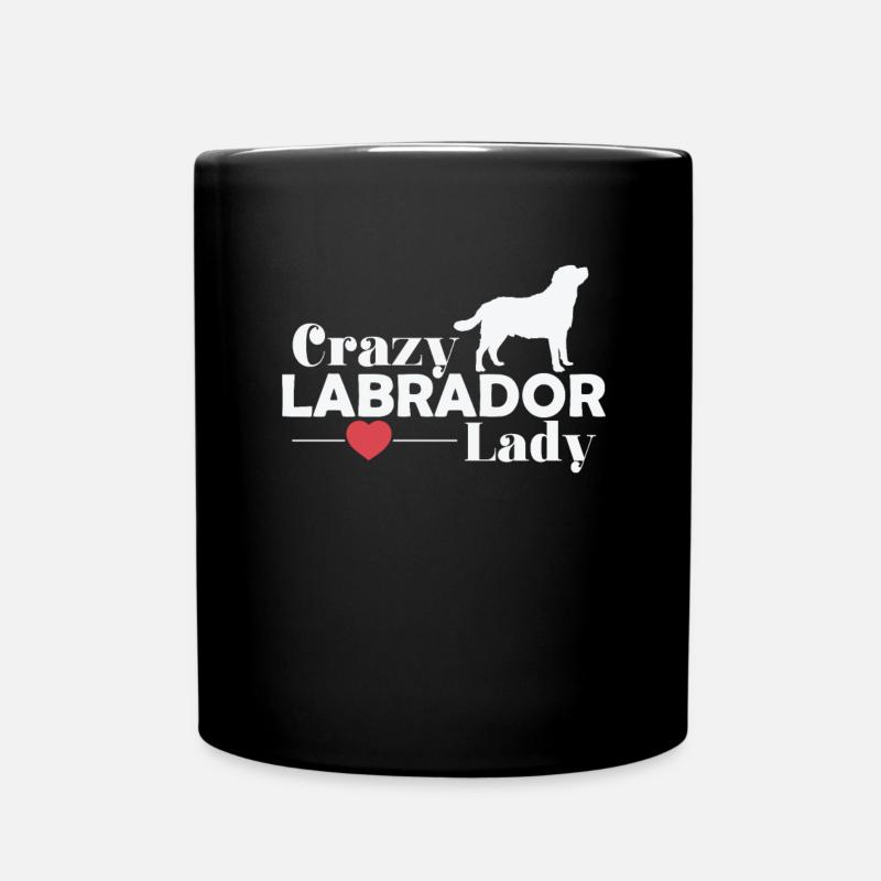 verrückte Labrador Hunde Lady - Tasse einfarbig - Schwarz
