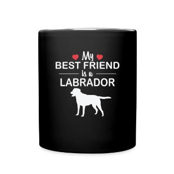 Mon meilleur ami est un chien labrador - Mug uni - noir - Devant
