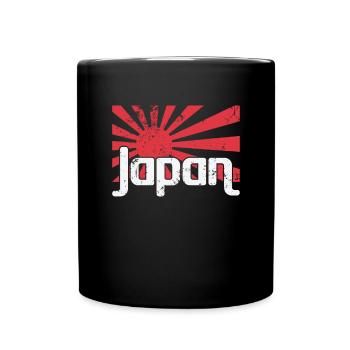 Japan Flagge aufgehende Sonne - Tasse einfarbig - Schwarz - Vorne
