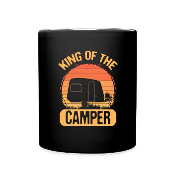 Camping Geschenk König des Camper Geschenk - Tasse einfarbig - Schwarz - Vorne