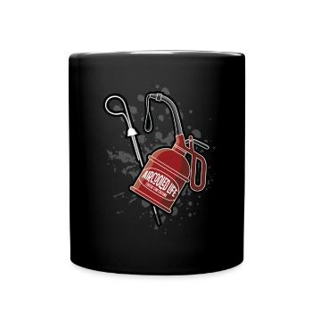 L’huile est refroidie par air - Oil Can Dip Stick Design - Mug uni - noir - Devant