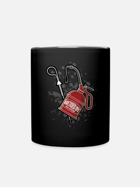 Öl ist luftgekühltes Leben - Öl kann Tauchstift Design - Tasse einfarbig - Schwarz
