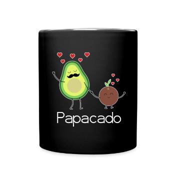 Papacado Vatertag Avocado Pärchen werdender Vater - Tasse einfarbig - Schwarz - Vorne