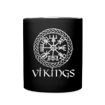 Vikings - Vegvisir Wikinger Kompass - Tasse einfarbig - Schwarz - Vorne