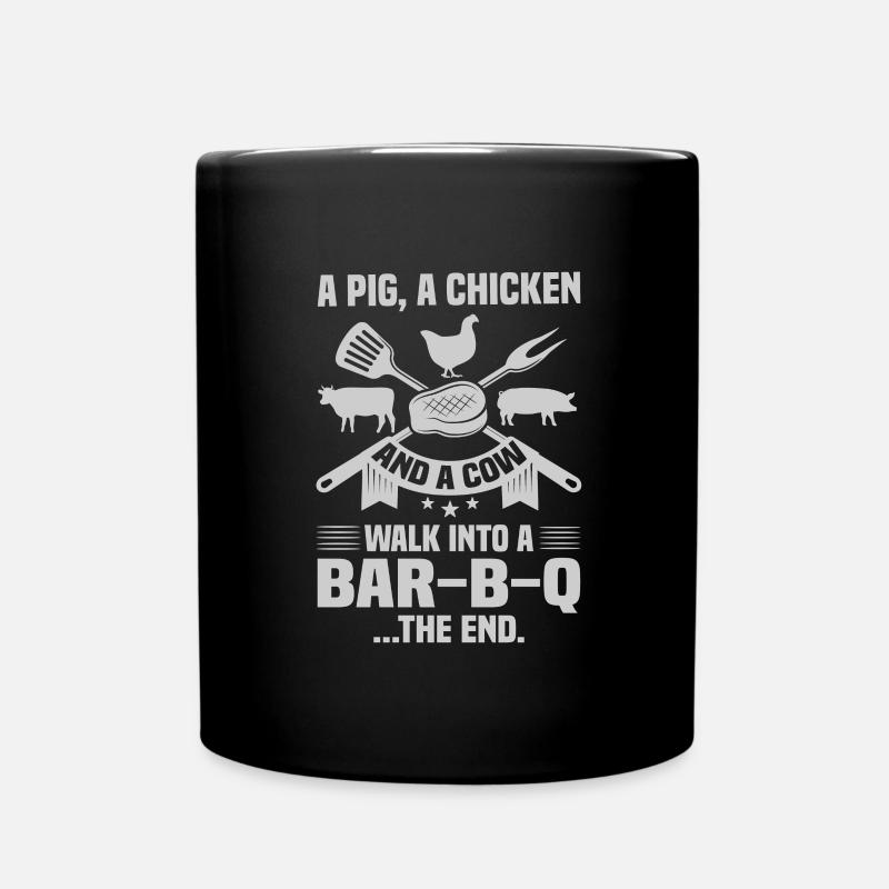 BBQ Humor Geschenk Schwein Huhn Kuh Wank in Bar B Q. - Tasse einfarbig - Schwarz