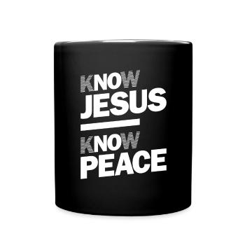 Sachez que Jésus connaît la paix | Conception chrétienne - Mug uni - noir - Devant
