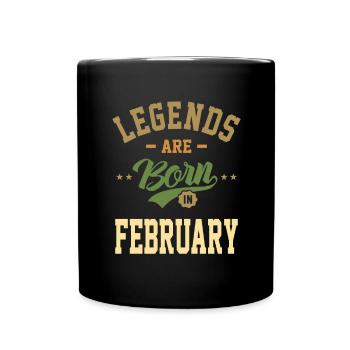 Légendes sont nés en Février Anniversaire Design - Mug uni - noir - Devant