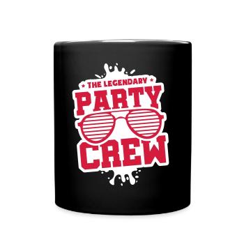 Party Crew - Tasse einfarbig - Schwarz - Vorne