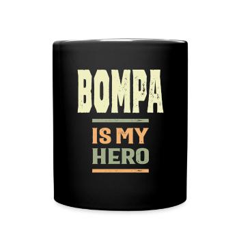 Bompa ist mein Held | Vater und Opa - Tasse einfarbig - Schwarz - Vorne