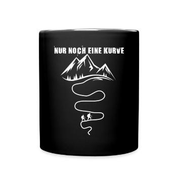 NUR NOCH EINE KURVE :D Wandern - Tasse einfarbig - Schwarz - Vorne