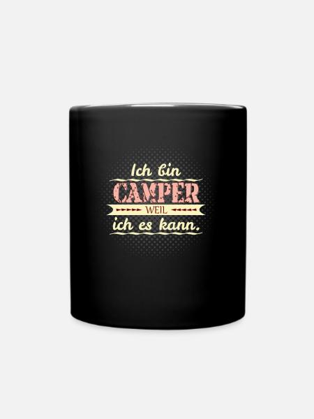 camper weil ich es kann - Tasse einfarbig - Schwarz