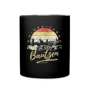 Bautzen an der Spree - Tasse einfarbig - Schwarz - Vorne