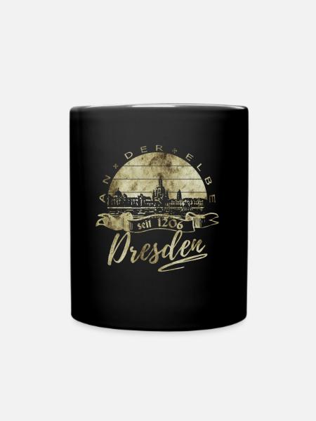 Dresden Vintage - Tasse einfarbig - Schwarz