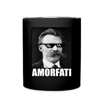 Friedrich Nietzsche | Amor Fati | Sonnenbrille - Tasse einfarbig - Schwarz - Vorne