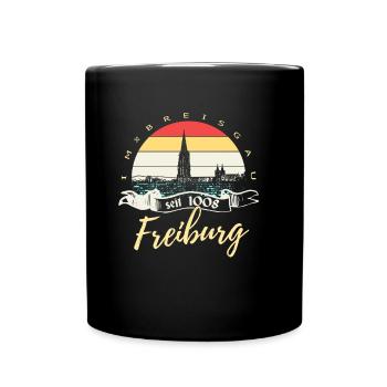 Freiburg im Breisgau - Tasse einfarbig - Schwarz - Vorne
