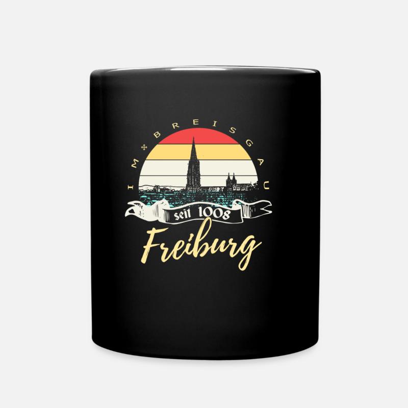 Freiburg im Breisgau - Tasse einfarbig - Schwarz