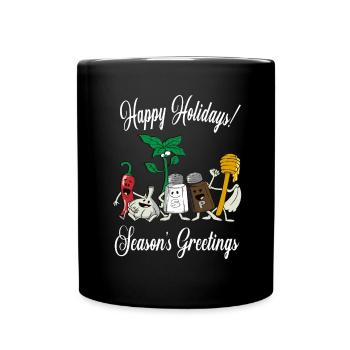 Season's Greetings Funny Spices Christmas - Full Colour Mug - black - Front
