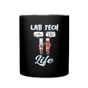 Lab Tech Life Lustiges Blutbild Befundung - Tasse einfarbig - Schwarz - Vorne