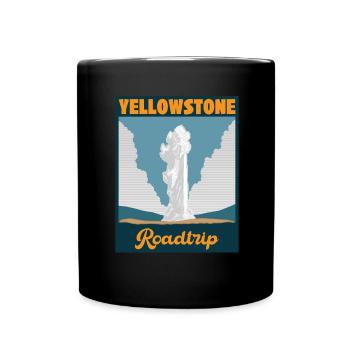 Yellowstone Road Trip Vacances en famille - Mug uni - noir - Devant