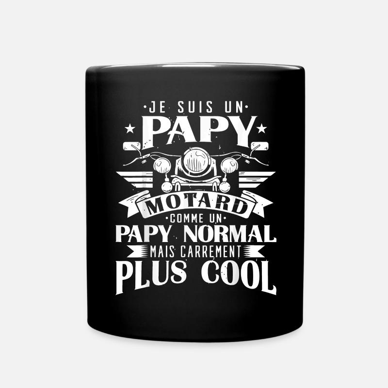 Je Suis Un Papy Motard Plus Cool Papi Cadeau Moto - Mug uni - noir