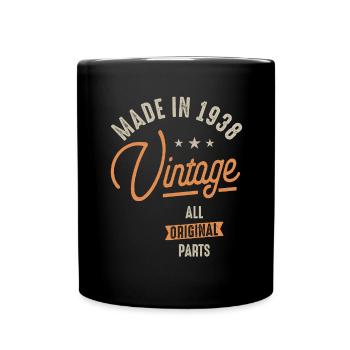 Made in 1938 Vintage Original Teile 84. Geburtstag - Tasse einfarbig - Schwarz - Vorne