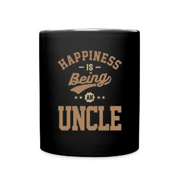 Le bonheur des hommes, c’est être un oncle drôle - Mug uni - noir - Devant