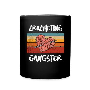 Crocheting Gangster Häkeln Häkelgarn - Tasse einfarbig - Schwarz - Vorne