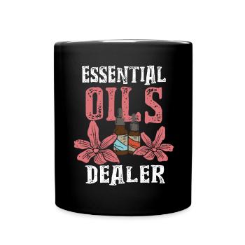 Ätherische Öle Fan Huiles Essentielles Revendeur - Mug uni - noir - Devant