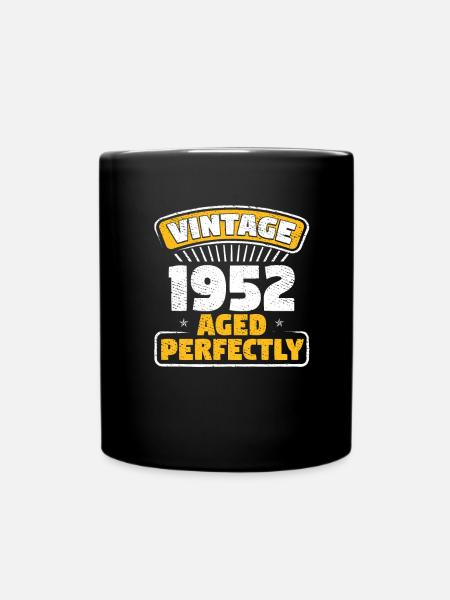Vintage 1952 Aged Perfectly 70TH Birthday Gift - Full Colour Mug - black