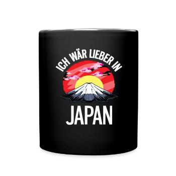 Ich Wär Lieber In Japan - Tasse einfarbig - Schwarz - Vorne